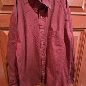 George Boys 16/18 Long Sleeve Dress Shirt Burdundy Button Up